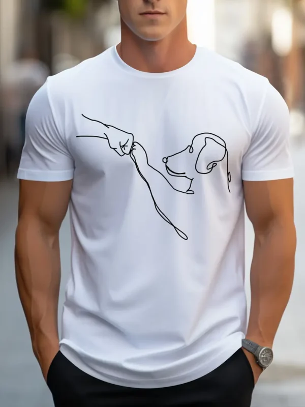 Men's Casual Fashion Dog Print T-Shirt