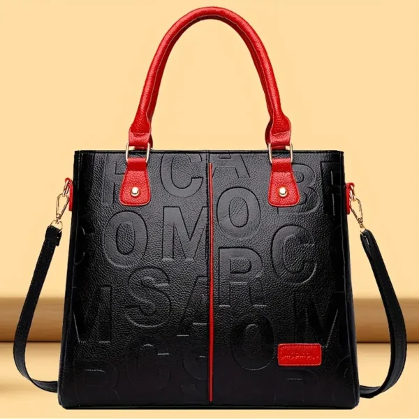 Vintage Women's Embossed Letter Tote Bag - Image 2