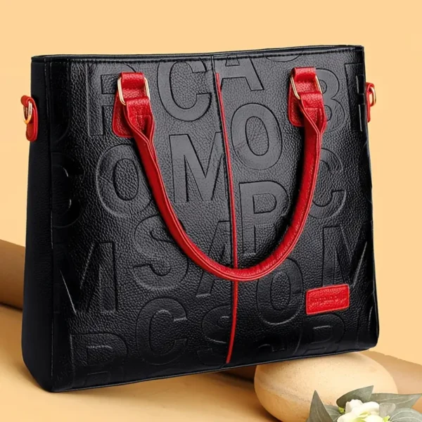 Vintage Women's Embossed Letter Tote Bag